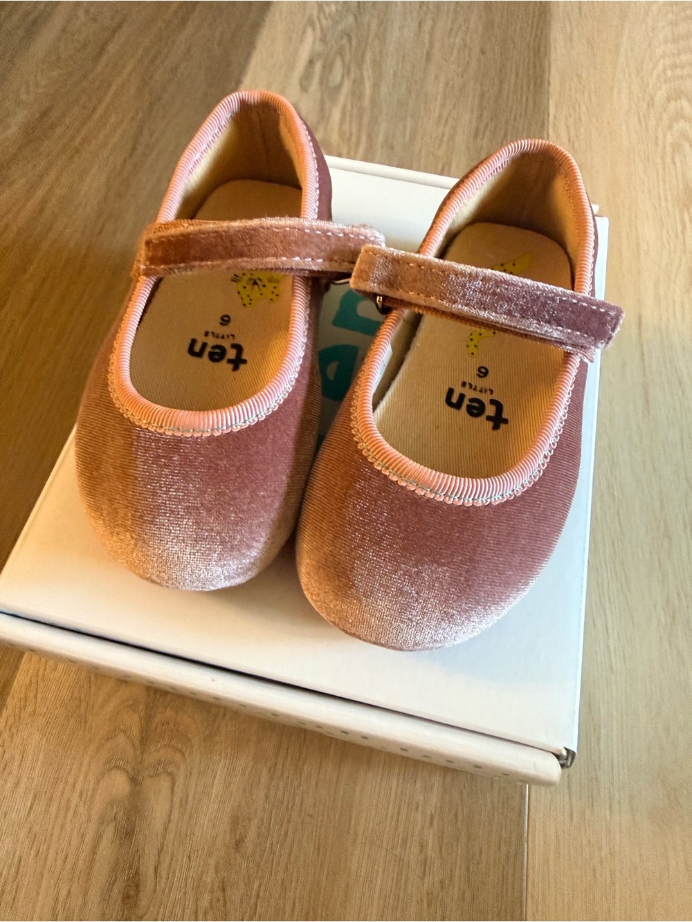 Ten Little Girls' Rose Pink Velvet Mary Jane Shoes